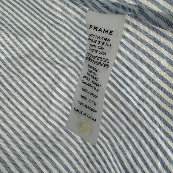 Frame Striped Button-Up Blouse S Small - Picture 6 of 8